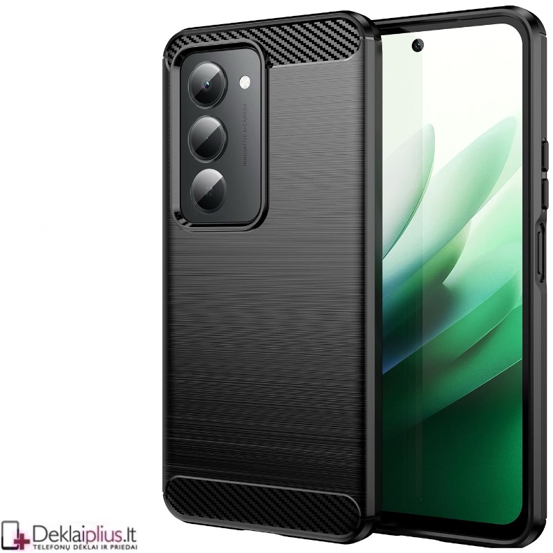 Carbon guminis dėklas - juodas (Xiaomi Redmi 15 4G) Carbon guminis dėklas - juodas (Xiaomi Redmi 15 4G)